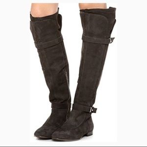 Belle by Sigerson Morrison Gray Suede Mikalo Over the Knee Boots